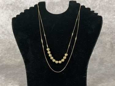 10k Ladies' Beaded Necklace