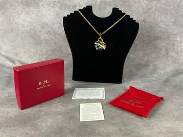 Kenneth Jay Lane Blue Glass Pendant