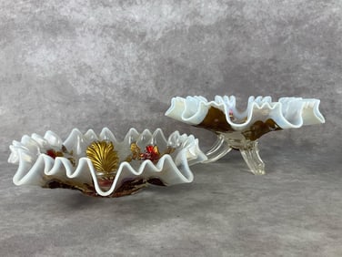 Dugan White Goofus Glass