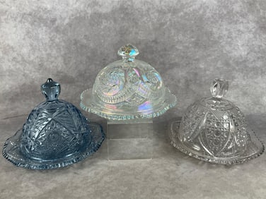 Carnival Glass Butter Dishes