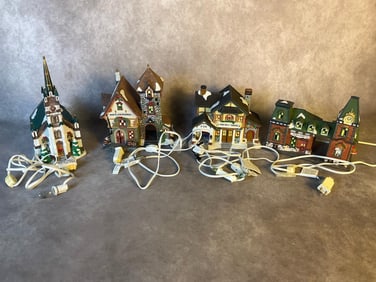 Lighted Dickens Christmas Village Houses