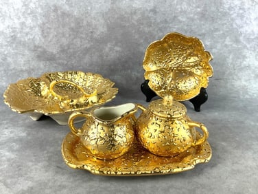 Weeping Bright Gold Serving Set
