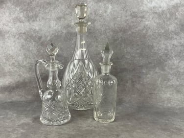 Cut Glass Cruets & Decanter