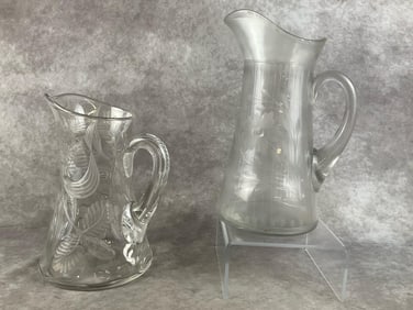 Floral Etched Pitchers