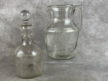 Milk Thistle Decanter & Ribbon Pitcher