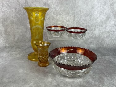 1840s-1890s Amber Bohemian Glass