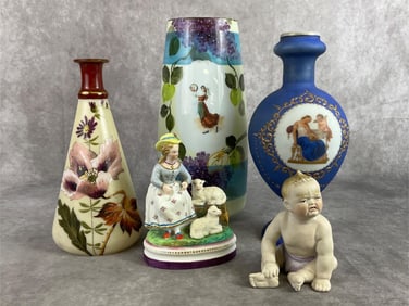 Staffordshire, Piano Baby, & Vases