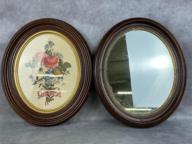 Botanical & Mirror Oval Framed Pieces
