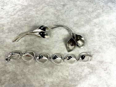 Sterling Silver Calla Lillies Set