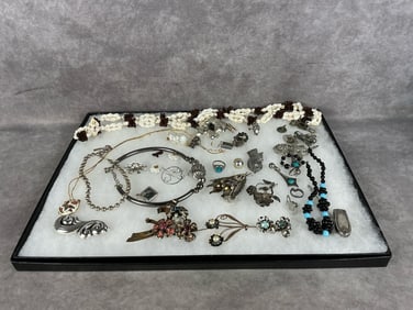 Sterling Mixed Mid-Century Costume Jewelry