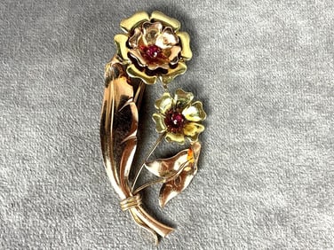 14k Gold Mid Century Brooch