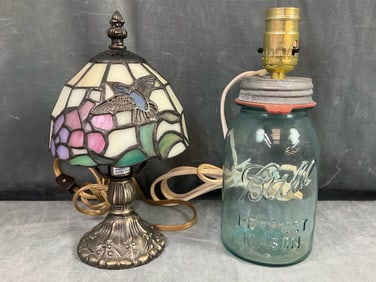 Stained Glass & Ball Jar Lamps
