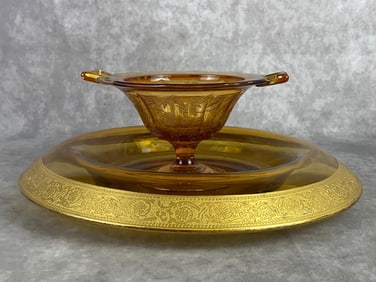 Tiffin & Cambridge Amber Glass