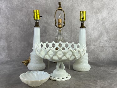 Milk Glass & Cut Crystal Lighting