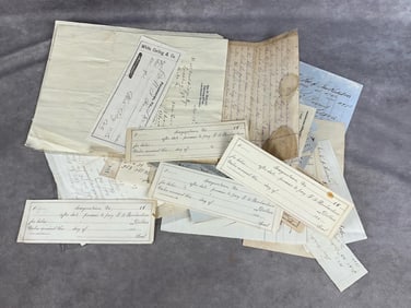 1800's Local Virginia Interest Checks & Receipts