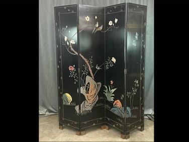 Chinese Carved Coromandel Screen