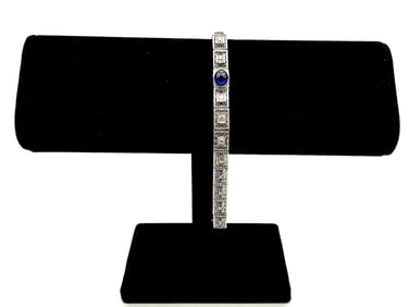 Art Deco 14k Sapphire & Diamond Bracelet