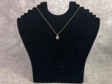 Ladies 14kt Sapphire & Diamond Necklace