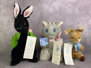 Eden Little Black Rabbit, Miss Moppet & Peter Rabbit Stuffed Animals