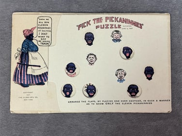 Pick the Pickaninnies Puzzle Postcard