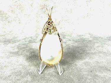 10k Wrapped Pearl Pendant
