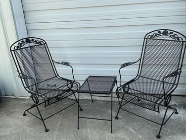 Wrought Iron Chairs & Table