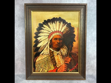 Red Tomahawk Painting