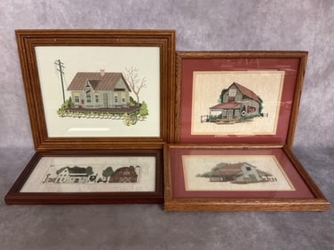 Framed Cross Stitch Artwork
