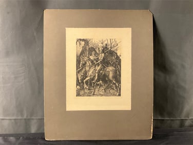 Vintage Heliogravure Knight, Death, and the Devil