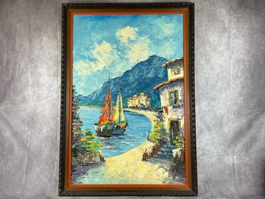Oil on Canvas Mediterranean Painting