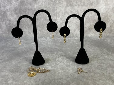 14kt Gold Earrings & Gold filled Brooches
