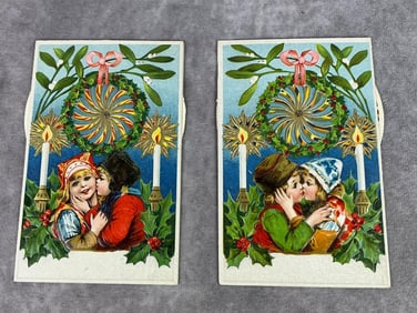 Mechanical Spinner Christmas Postcards