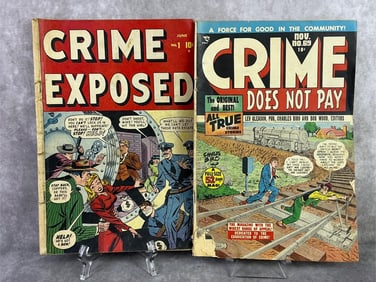 Crime Exposed #1 & Crime Does Not Pay # 69 Comics