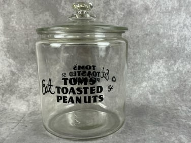 1940's Tom's Roasted Peanuts Jar