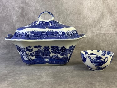 Allertons Blue Willow & Burgess Leigh