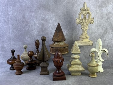 Cast Iron & Wood Post Toppers Finials
