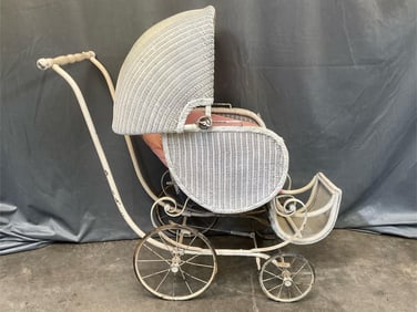 Wicker Baby Carriage