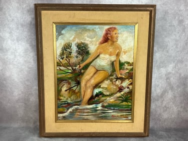 Girl in White Swimsuit Painting