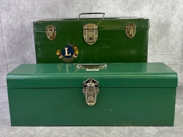 Green Metal Toolbox Duo