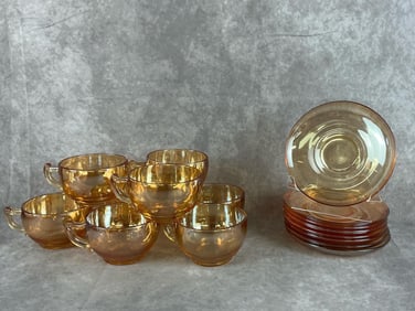 Jeanette Iridescent Carnival Teacups