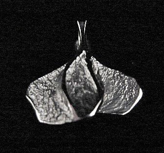 Ole Lynggaard Jewelry: Ole Lynggaard small leaf pendant. 18k white gold. Marked on back "OLEL 750 18k." Model # 734-1. 2.6 grams. Comes with original Lynggaard tag. Original retail price $275.
