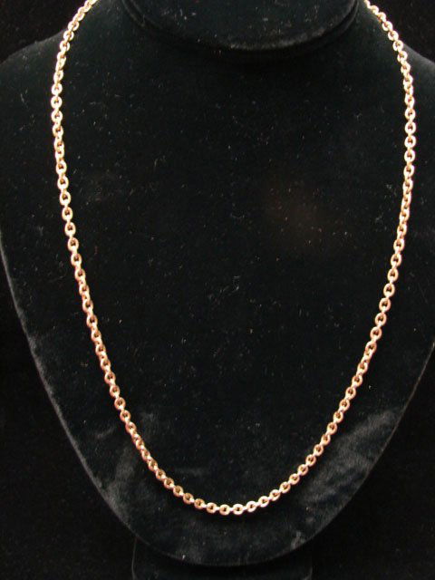 Ole Lynggaard Jewelry: Ole Lynggaard 23" 18k yellow gold medium chain with shackle clasp. Marked "OLEL 750 18k." Model# 800-4. 33.0 grams total weight. Comes with original Lynggaard tag. Original retail $2,650.