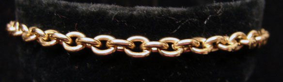 Ole Lynggaard Jewelry: Ole Lynggaard 7 3/4" 18k yellow gold medium chain bracelet. Marked "OLEL 750 18k." Model# 801-4. 12.2 grams total weight. Comes with original Lynggaard tag. Original retail $995.