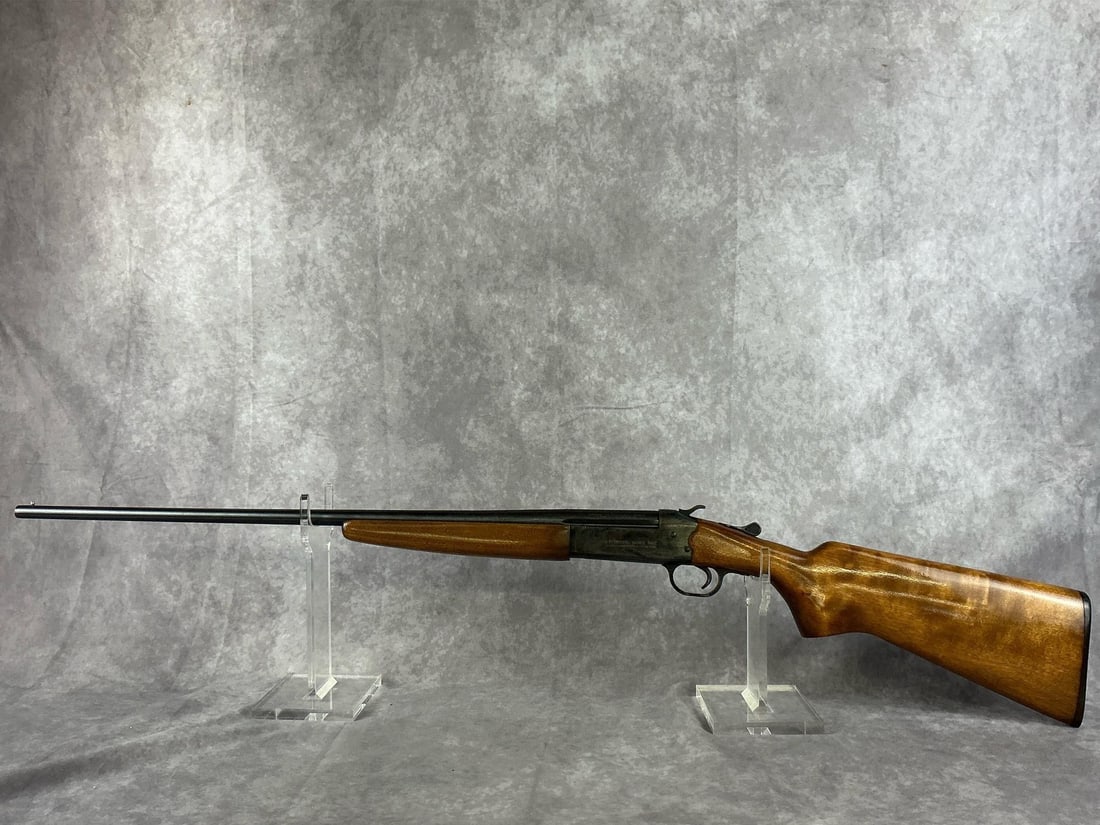 J.C. Higgins Model 101.1- 410 Shotgun: Serial number not visible. One side of receiver says JC Higgins -Model 101.1 and the other side says 94C. Made by Sears and Roebuck Co. Single shot shotgun. Good conditon for age, some blue loss at tr