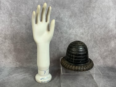 Porcelain Glove Mold & Beehive String Holder