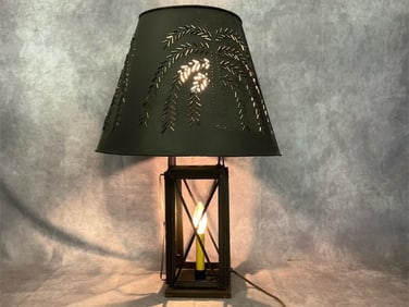 Primitive Punch Tin Lamp
