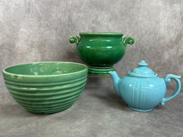 Pottery Bowls & Teapot