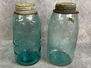 Blue Glass Mason Jars