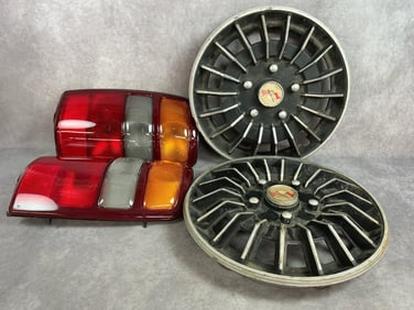 Set of Suburban Tail Lamps & Plymouth Hubcaps