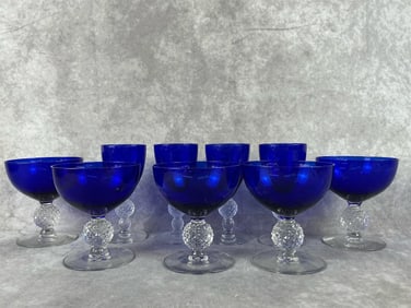 Morgantown Colbalt Golfball Glasses